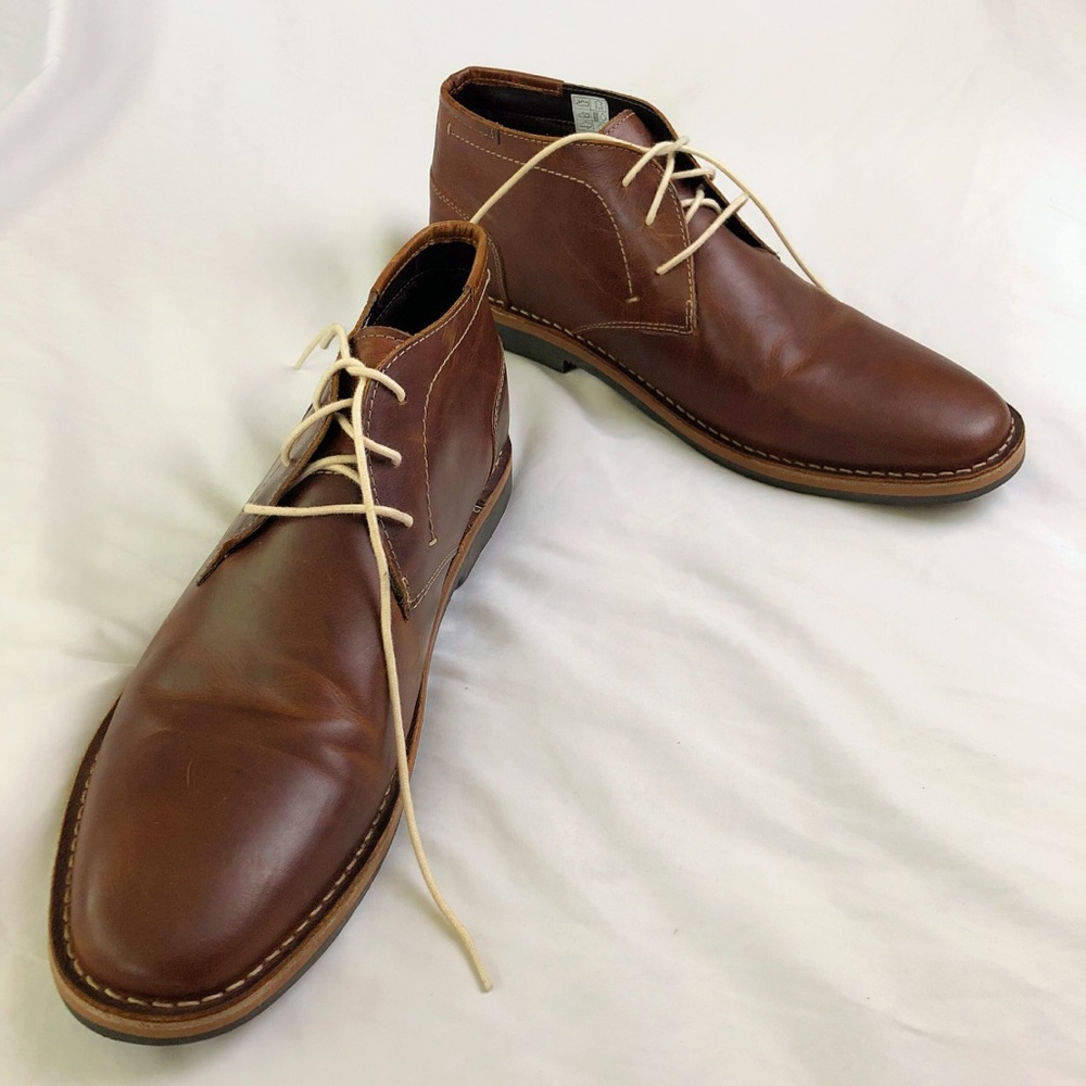 Steve Madden Harken Cognac Leather Shoes Size 14
